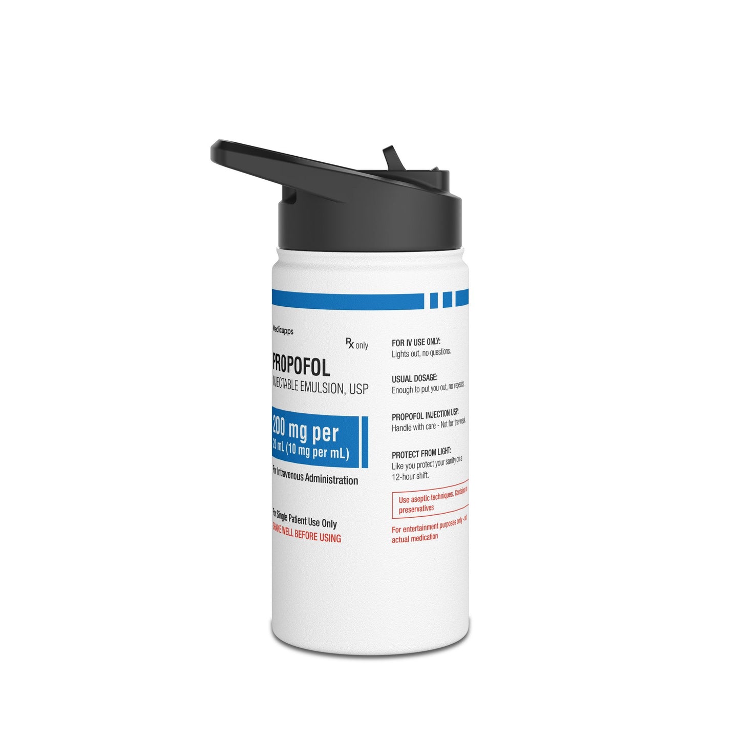 PROPOFOL Water Bottle, Standard Lid