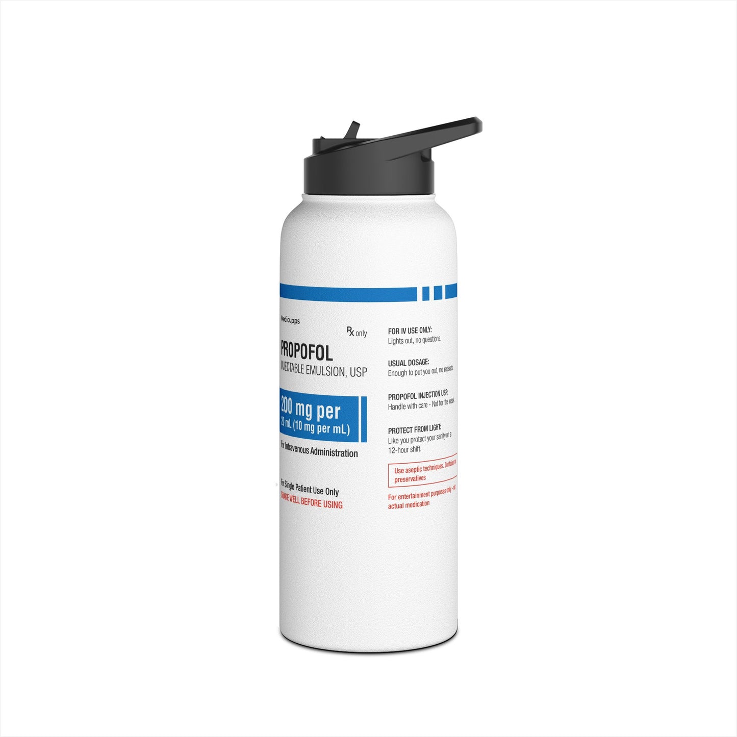 PROPOFOL Water Bottle, Standard Lid