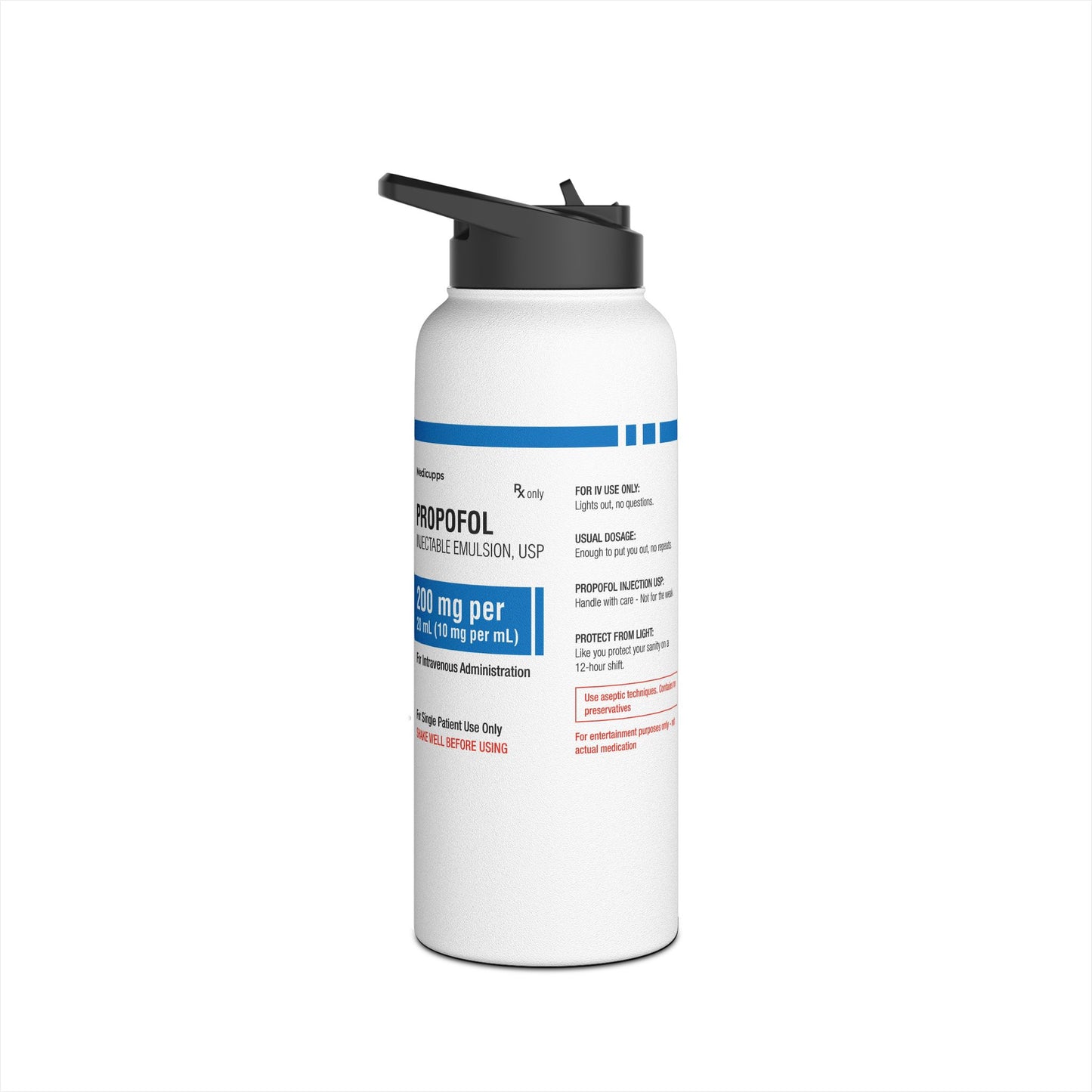 PROPOFOL Water Bottle, Standard Lid