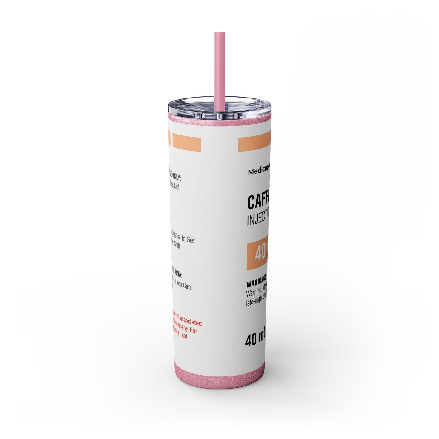 CAFFEINE CITRATE Skinny Tumbler with Straw, 20oz