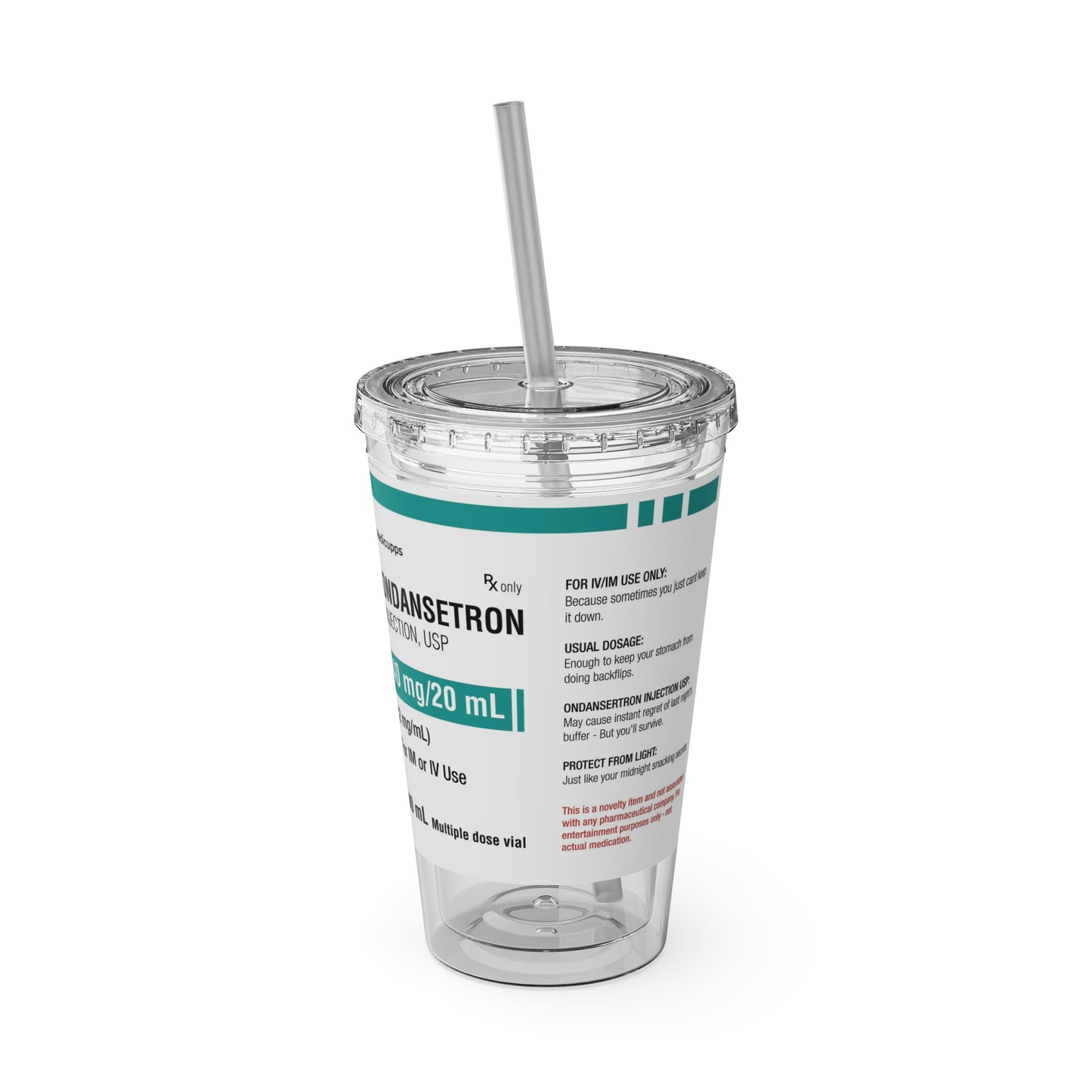 ONDANSETRON Tumbler Cup with Straw, 16oz