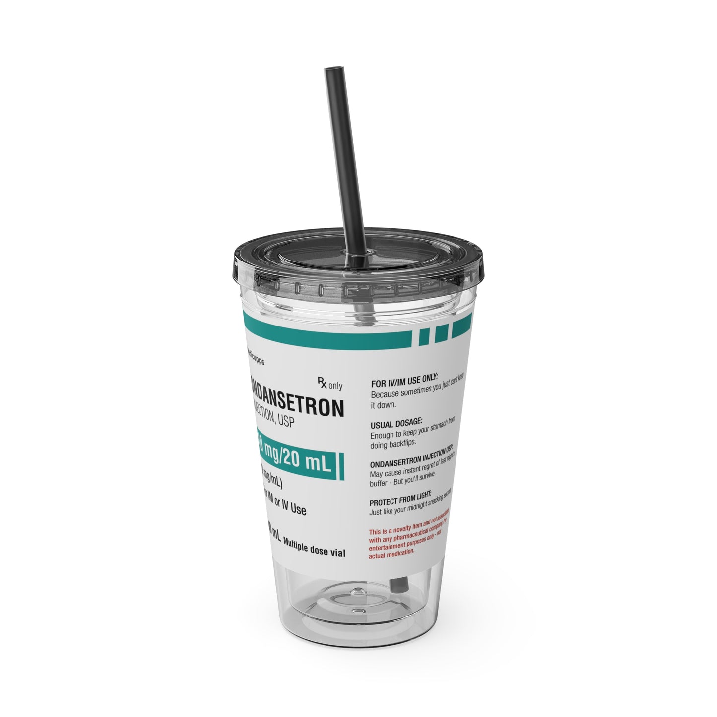 ONDANSETRON Tumbler Cup with Straw, 16oz