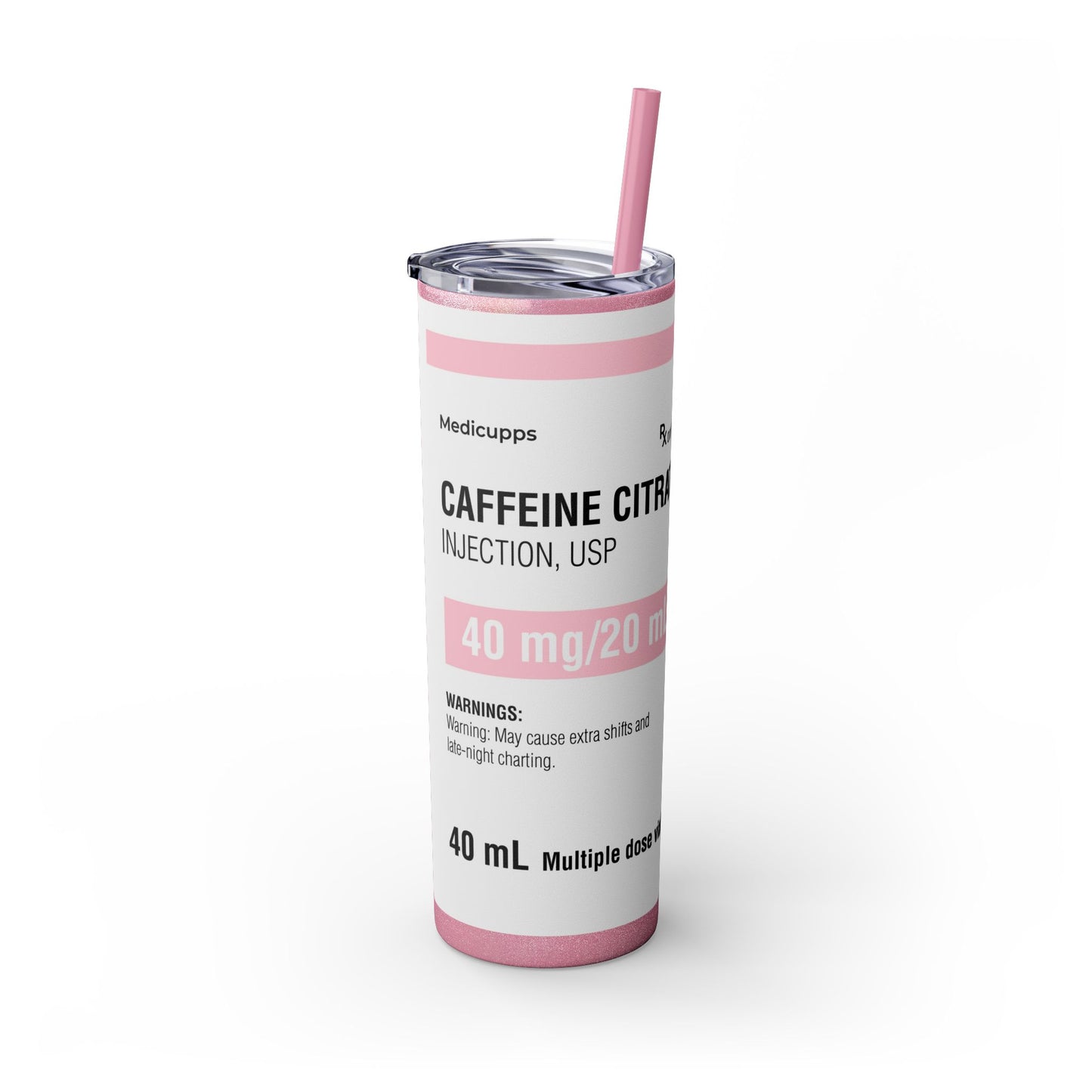 CAFFEINE CITRATE Skinny Tumbler with Straw, 20oz