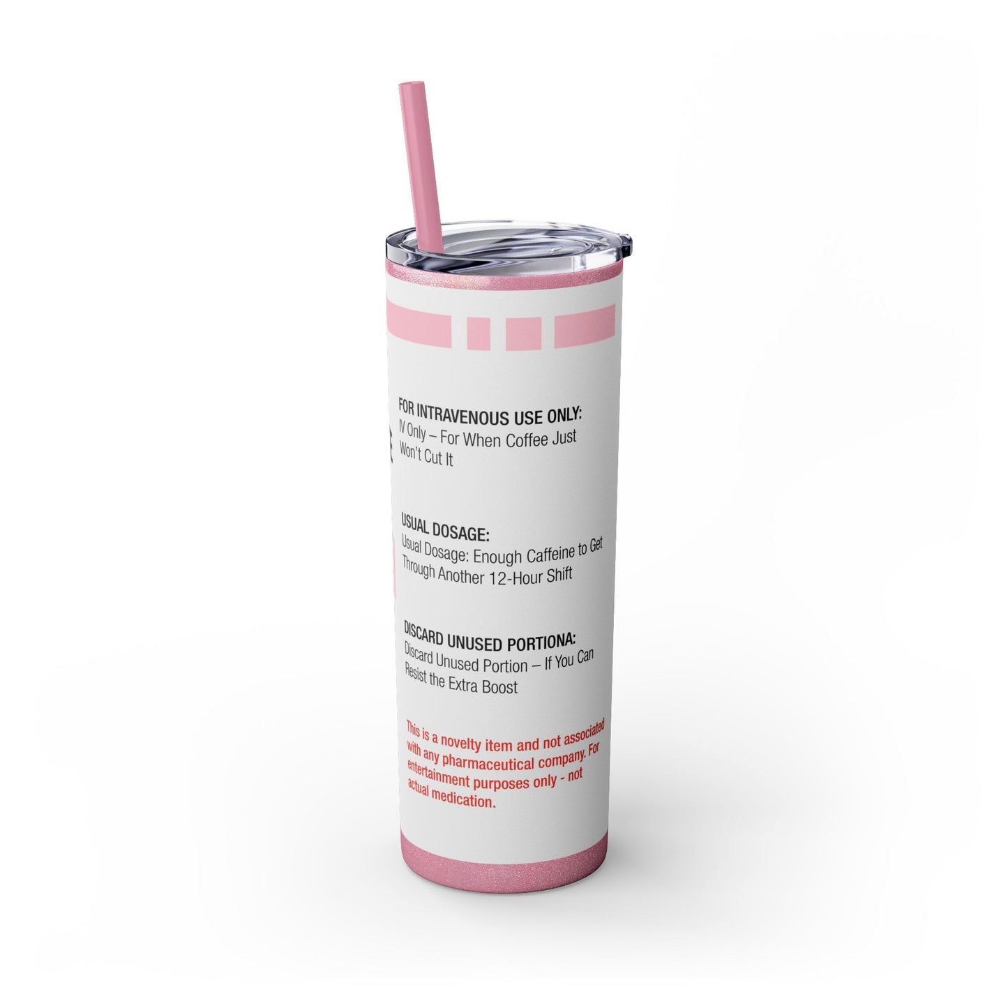 CAFFEINE CITRATE Skinny Tumbler with Straw, 20oz