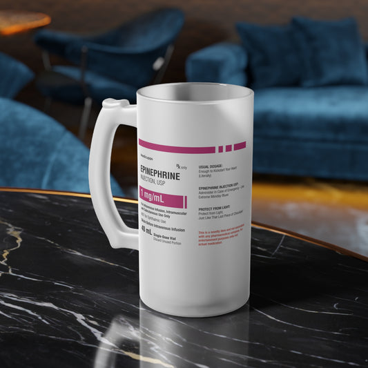 EPINEPHRINE Frosted Glass Beer Mug