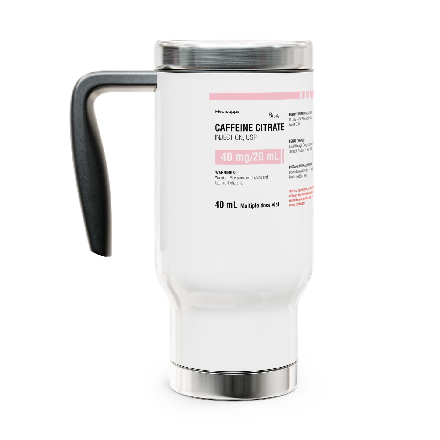 CAFFEINE CITRATE Travel Mug with Handle, 14oz