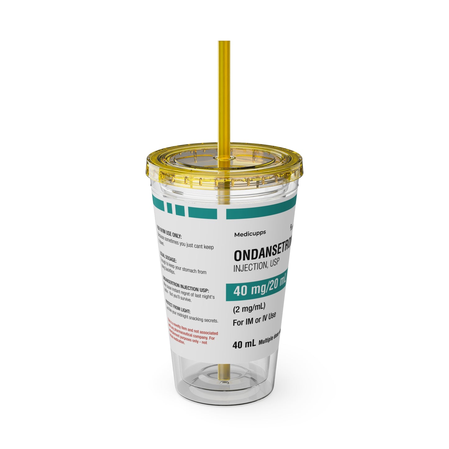 ONDANSETRON Tumbler Cup with Straw, 16oz