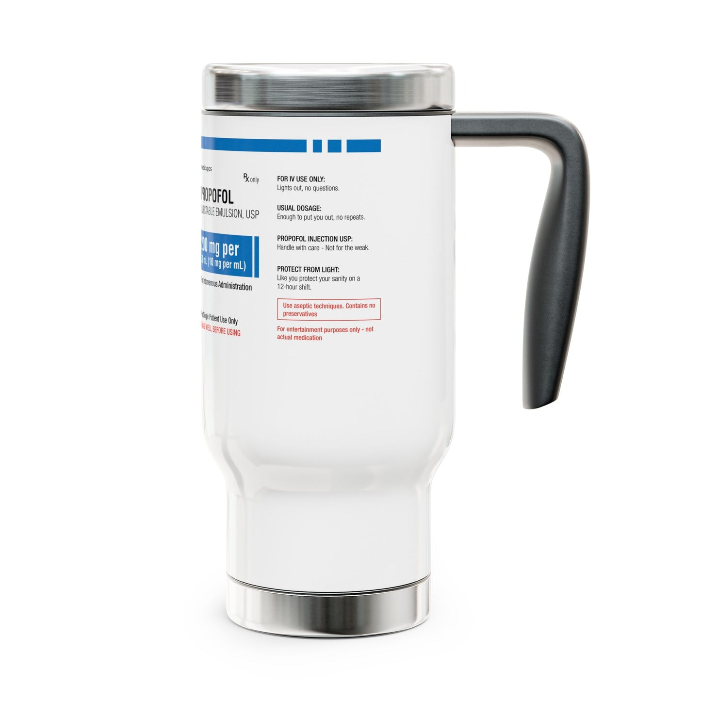 PROPOFOL Travel Mug with Handle, 14oz