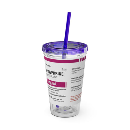 EPINEPHRINE Tumbler with Straw, 16oz