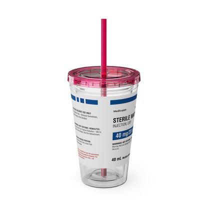 STERILE WATER Tumbler Cup with Straw, 16oz
