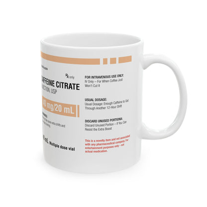 CAFFEINE CITRATE Ceramic Mug, (11oz, 15oz)