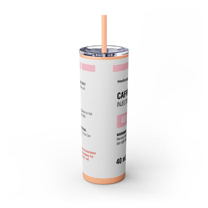 CAFFEINE CITRATE Skinny Tumbler with Straw, 20oz