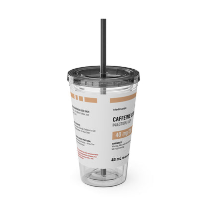 CAFFEINE CITRATETumbler Cup with Straw, 16oz