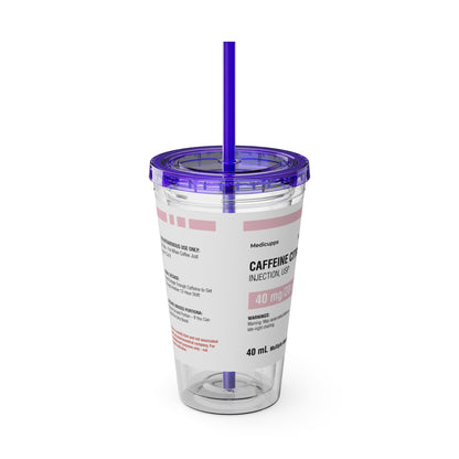 CAFFEINE CITRATETumbler Cup with Straw, 16oz