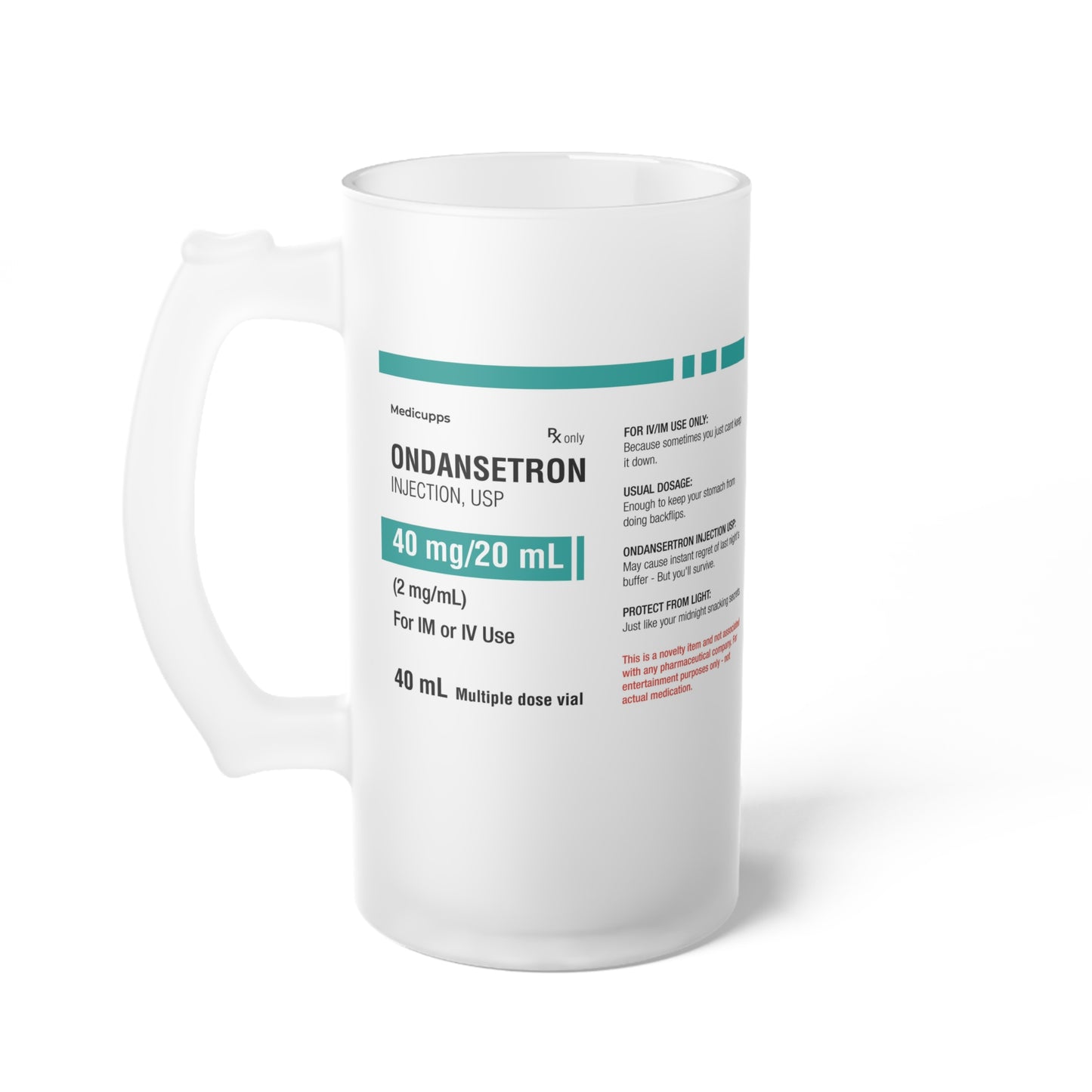 ONDANSETRON Frosted Glass Beer Mug