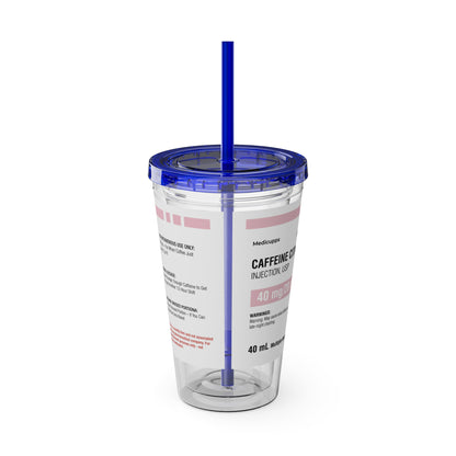 CAFFEINE CITRATETumbler Cup with Straw, 16oz