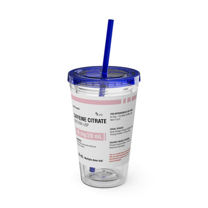 CAFFEINE CITRATETumbler Cup with Straw, 16oz