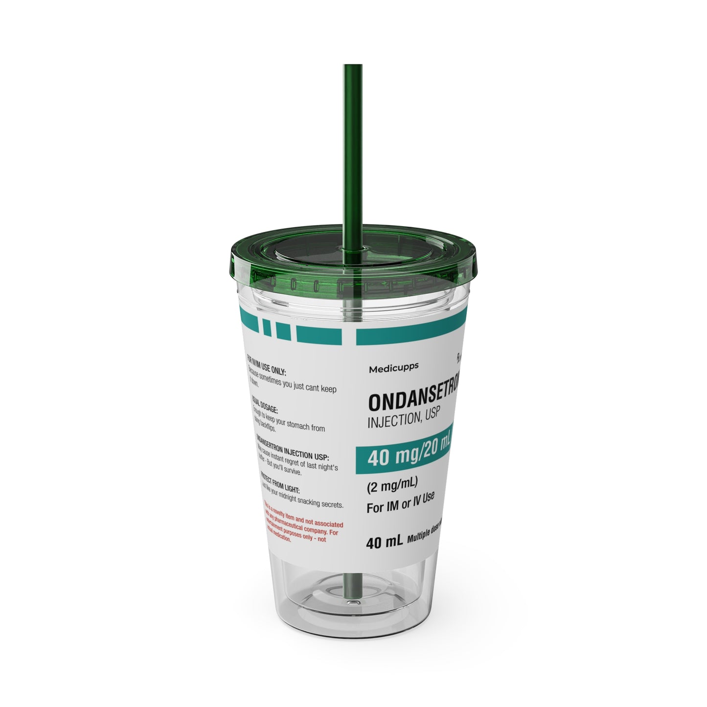 ONDANSETRON Tumbler Cup with Straw, 16oz