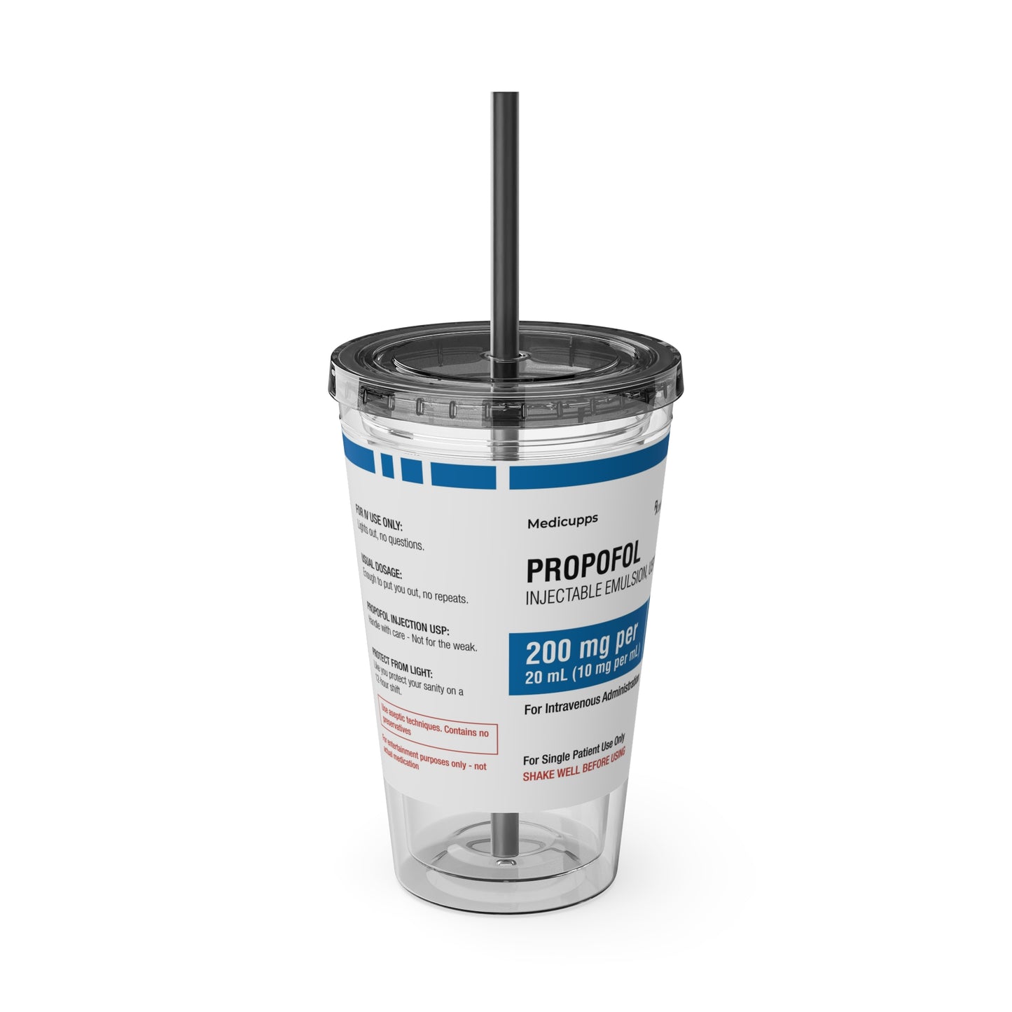 PROPOFOL Tumbler Cup with Straw, 16oz