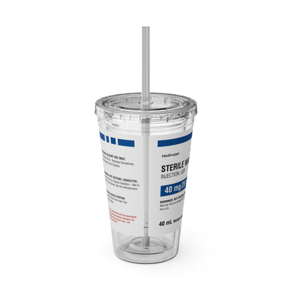 STERILE WATER Tumbler Cup with Straw, 16oz