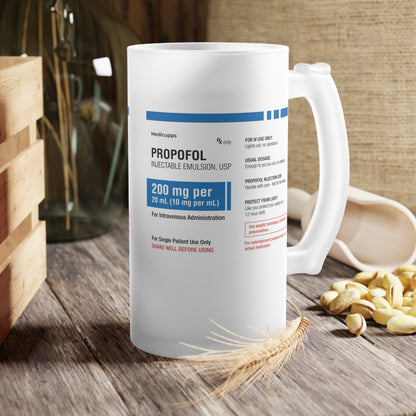 PROPOFOL Frosted Glass Beer Mug