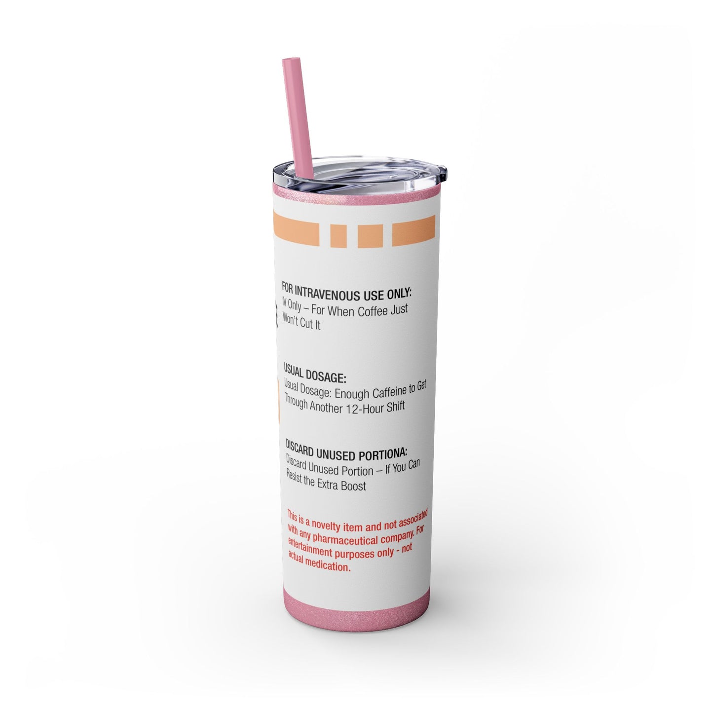 CAFFEINE CITRATE Skinny Tumbler with Straw, 20oz