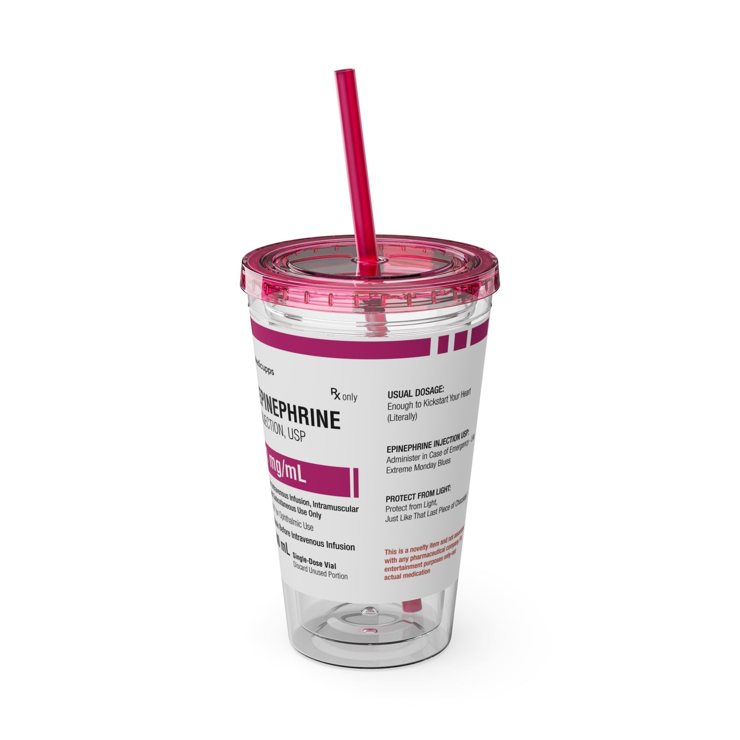 EPINEPHRINE Tumbler with Straw, 16oz