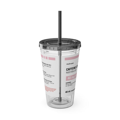 CAFFEINE CITRATETumbler Cup with Straw, 16oz