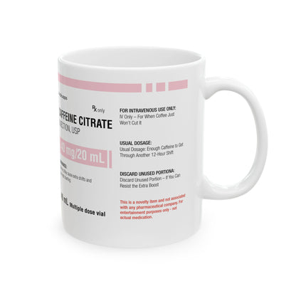 CAFFEINE CITRATE Ceramic Mug, (11oz, 15oz)