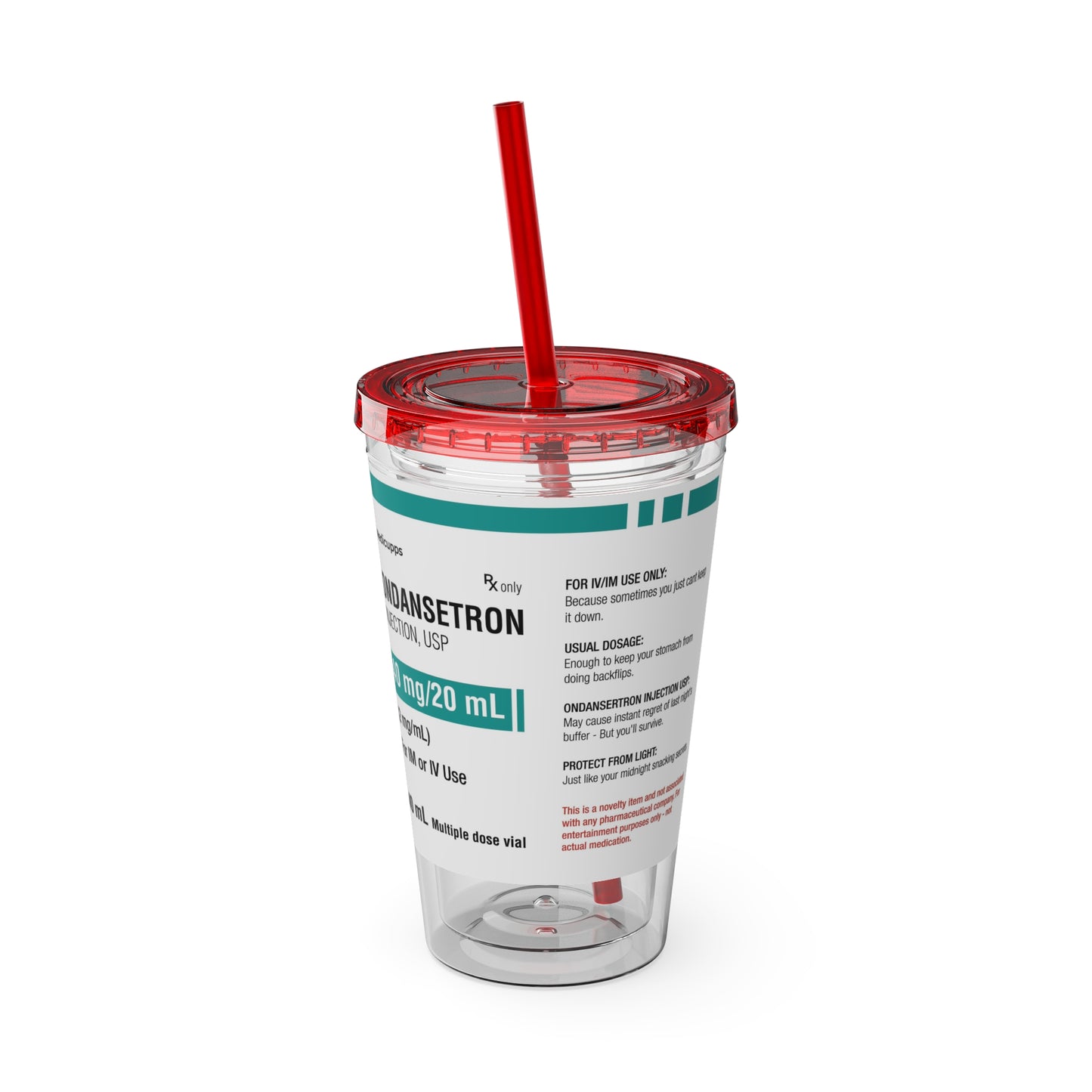 ONDANSETRON Tumbler Cup with Straw, 16oz