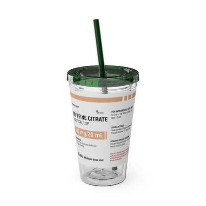 CAFFEINE CITRATETumbler Cup with Straw, 16oz