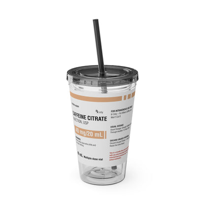 CAFFEINE CITRATETumbler Cup with Straw, 16oz