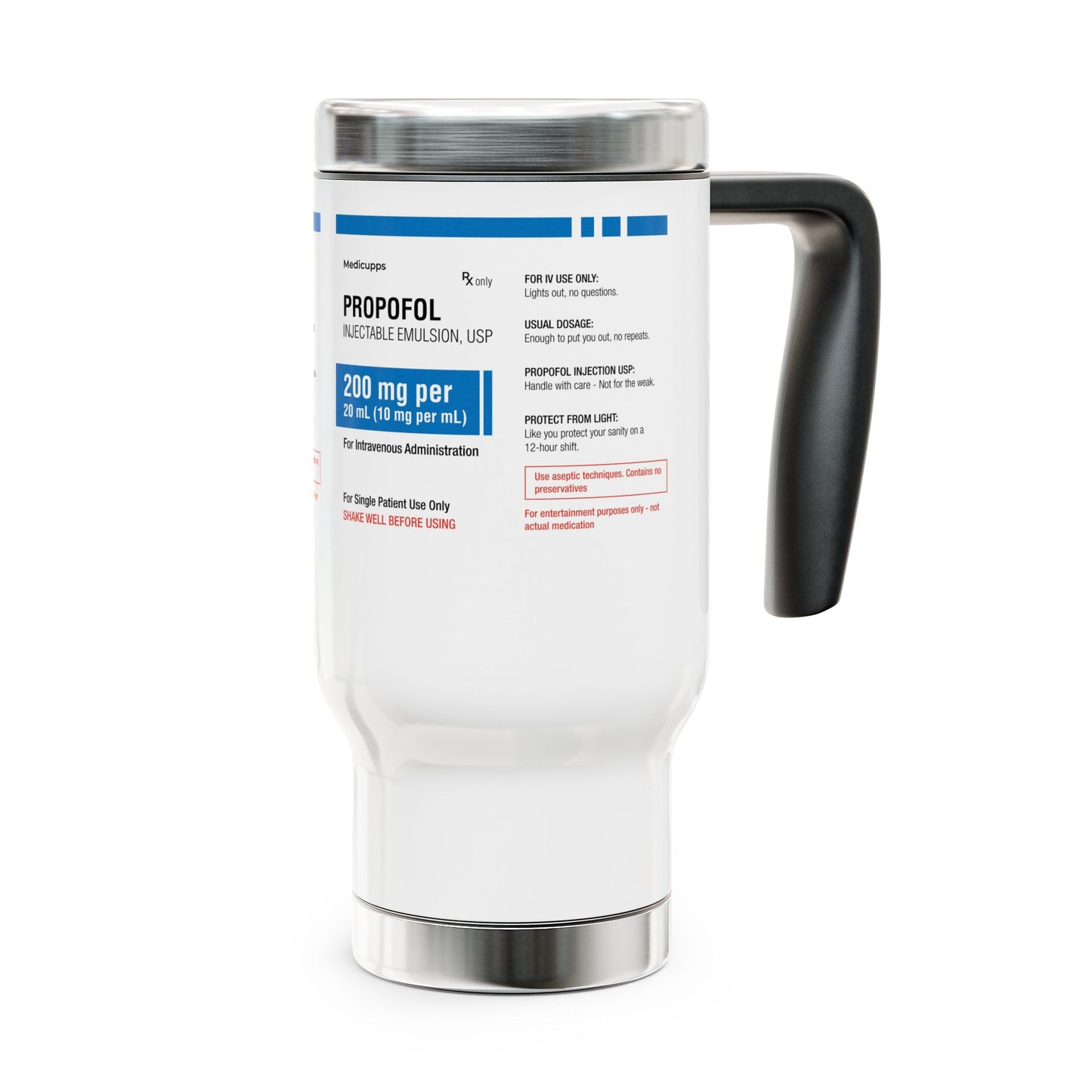 PROPOFOL Travel Mug with Handle, 14oz