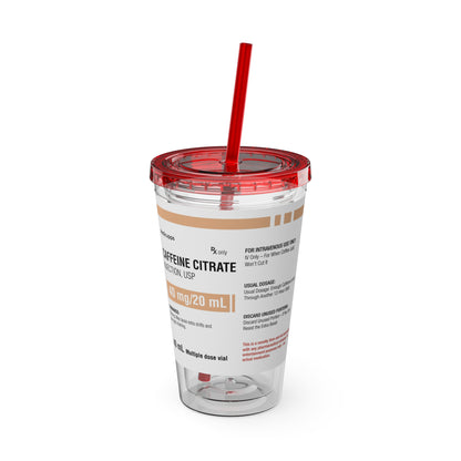 CAFFEINE CITRATETumbler Cup with Straw, 16oz