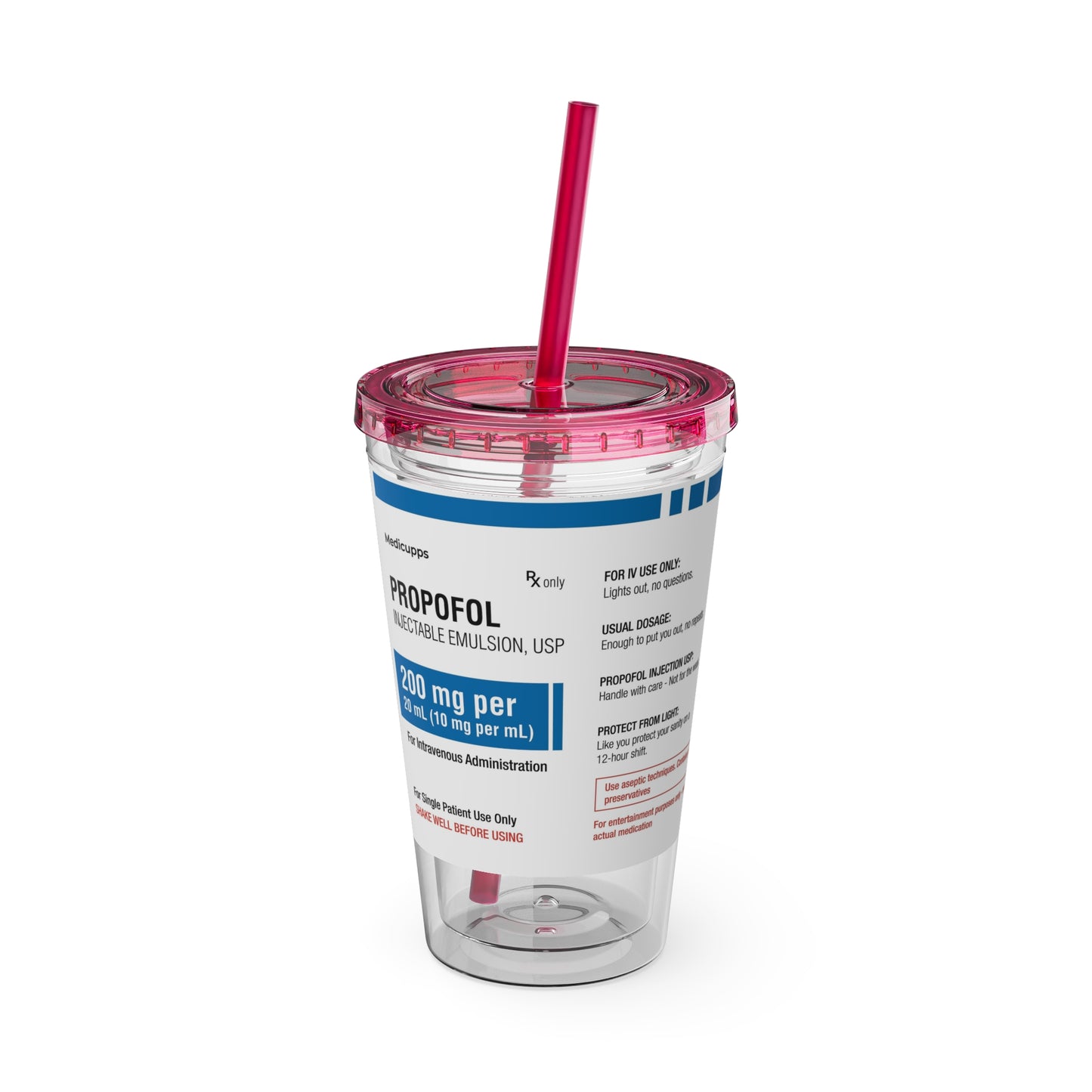 PROPOFOL Tumbler Cup with Straw, 16oz