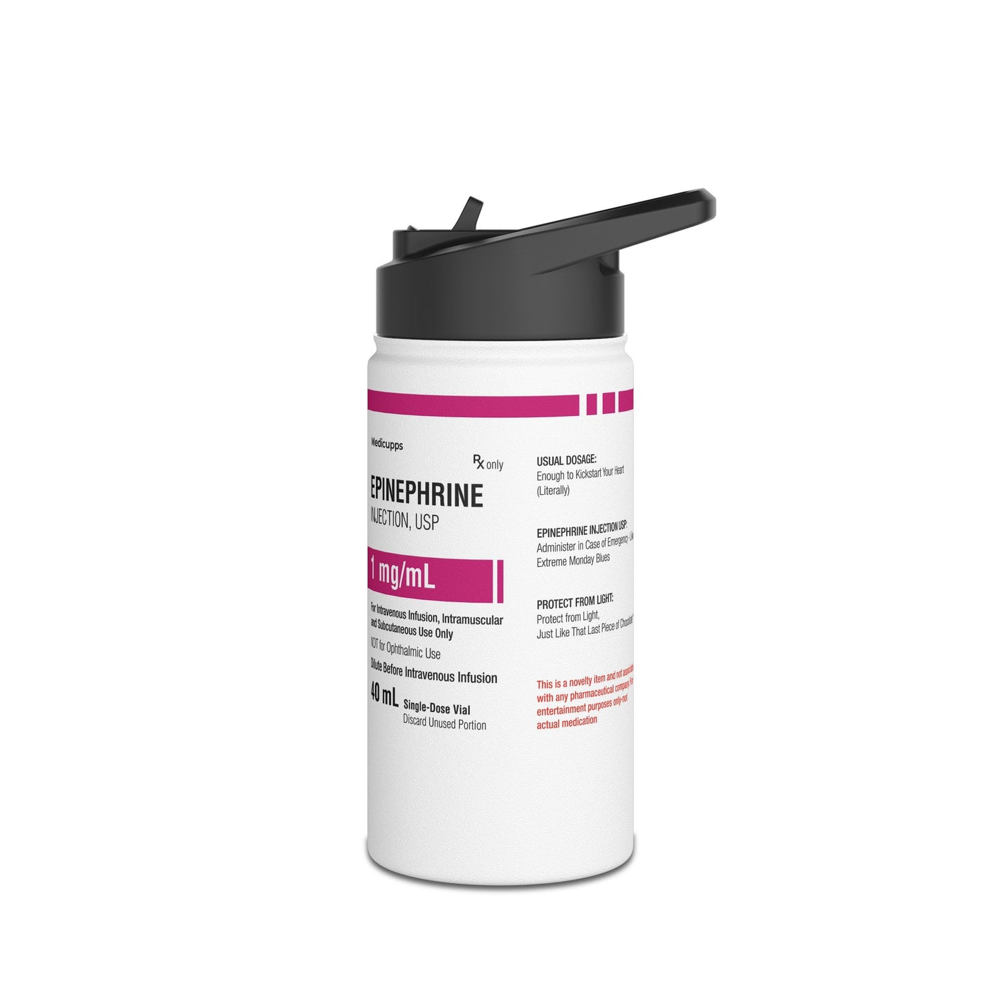 EPINEPHRINE Water Bottle, Standard Lid