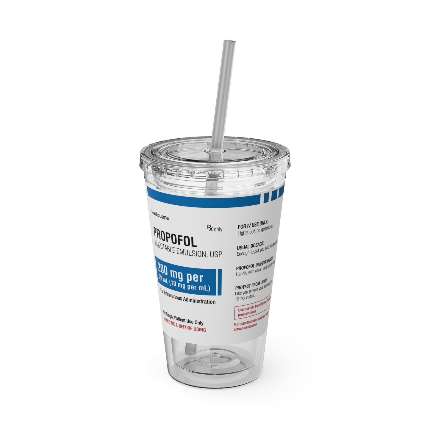 PROPOFOL Tumbler Cup with Straw, 16oz