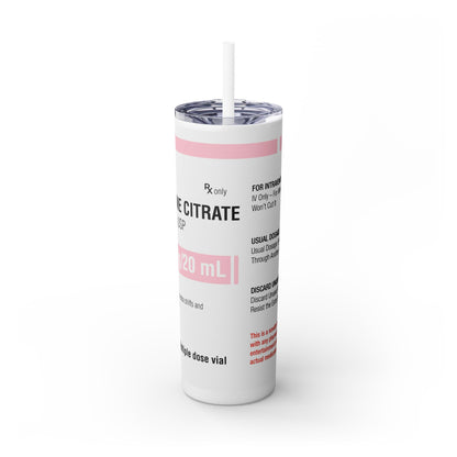 CAFFEINE CITRATE Skinny Tumbler with Straw, 20oz