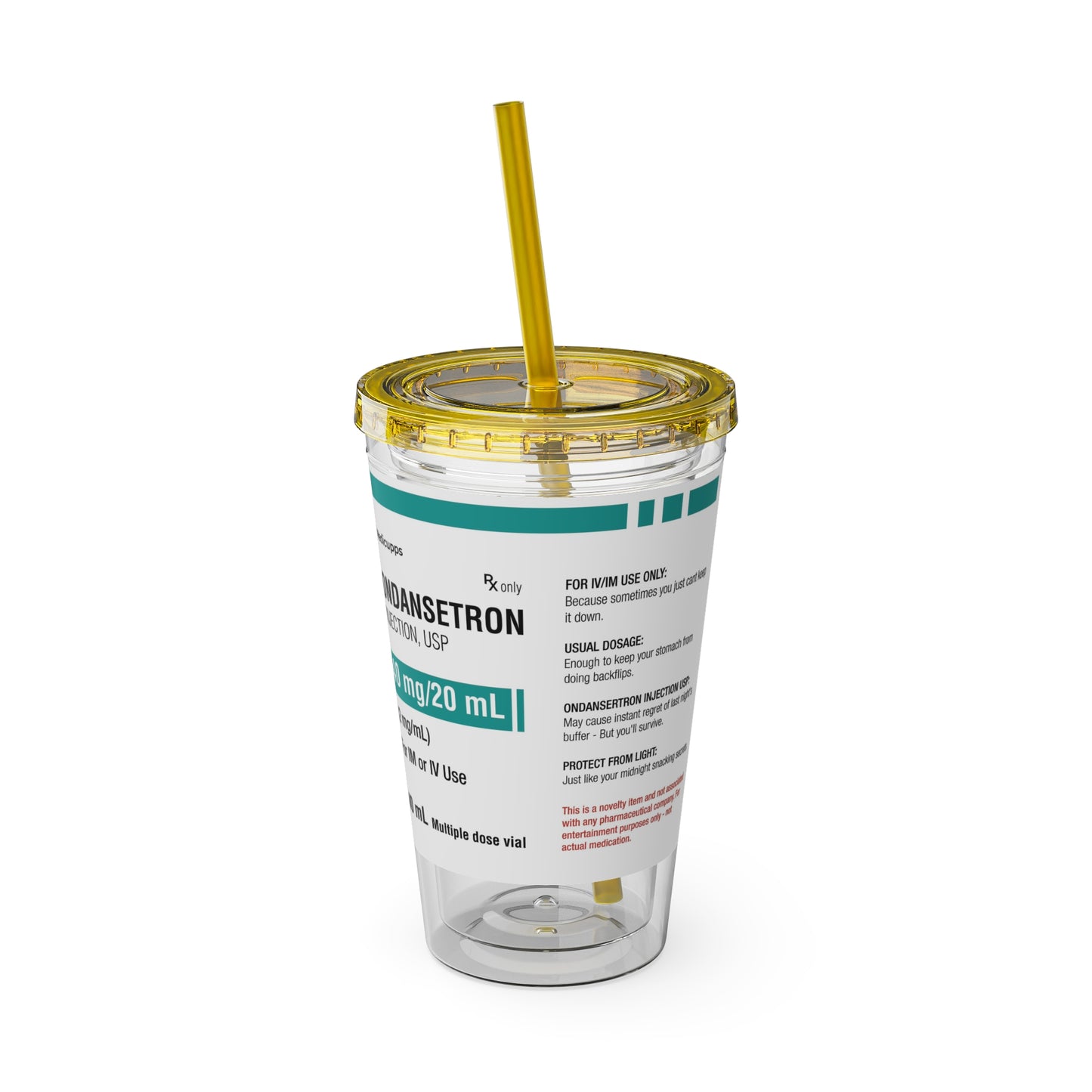 ONDANSETRON Tumbler Cup with Straw, 16oz