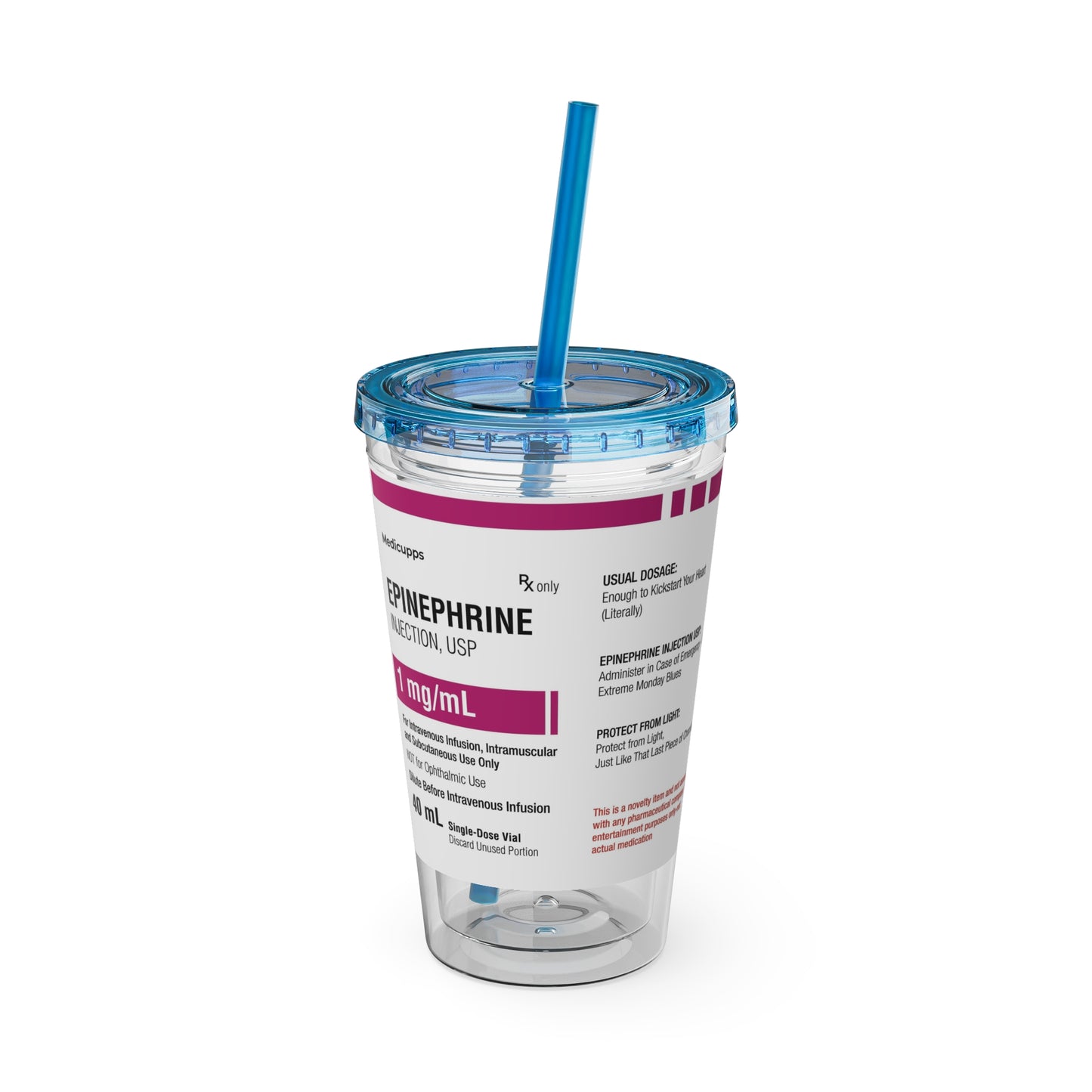 EPINEPHRINE Tumbler with Straw, 16oz