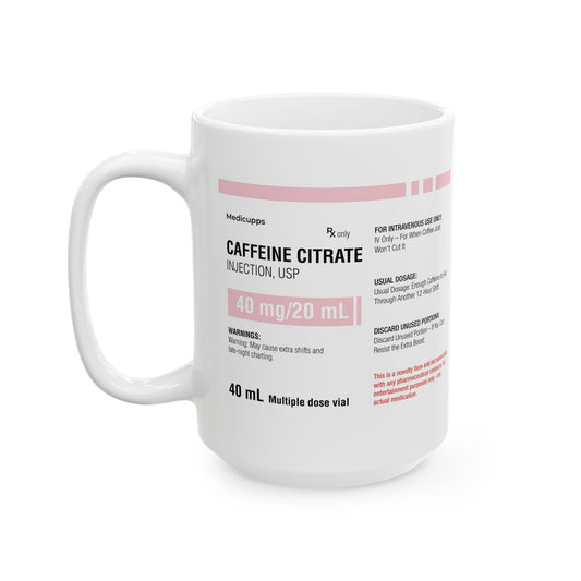 CAFFEINE CITRATE Ceramic Mug, (11oz, 15oz)