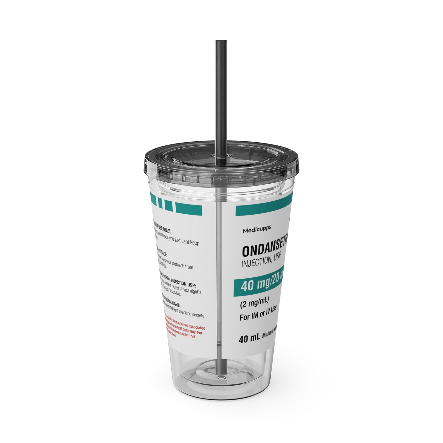 ONDANSETRON Tumbler Cup with Straw, 16oz