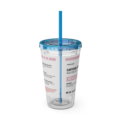 CAFFEINE CITRATETumbler Cup with Straw, 16oz