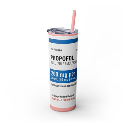 PROPOFOL Skinny Tumbler with Straw, 20oz