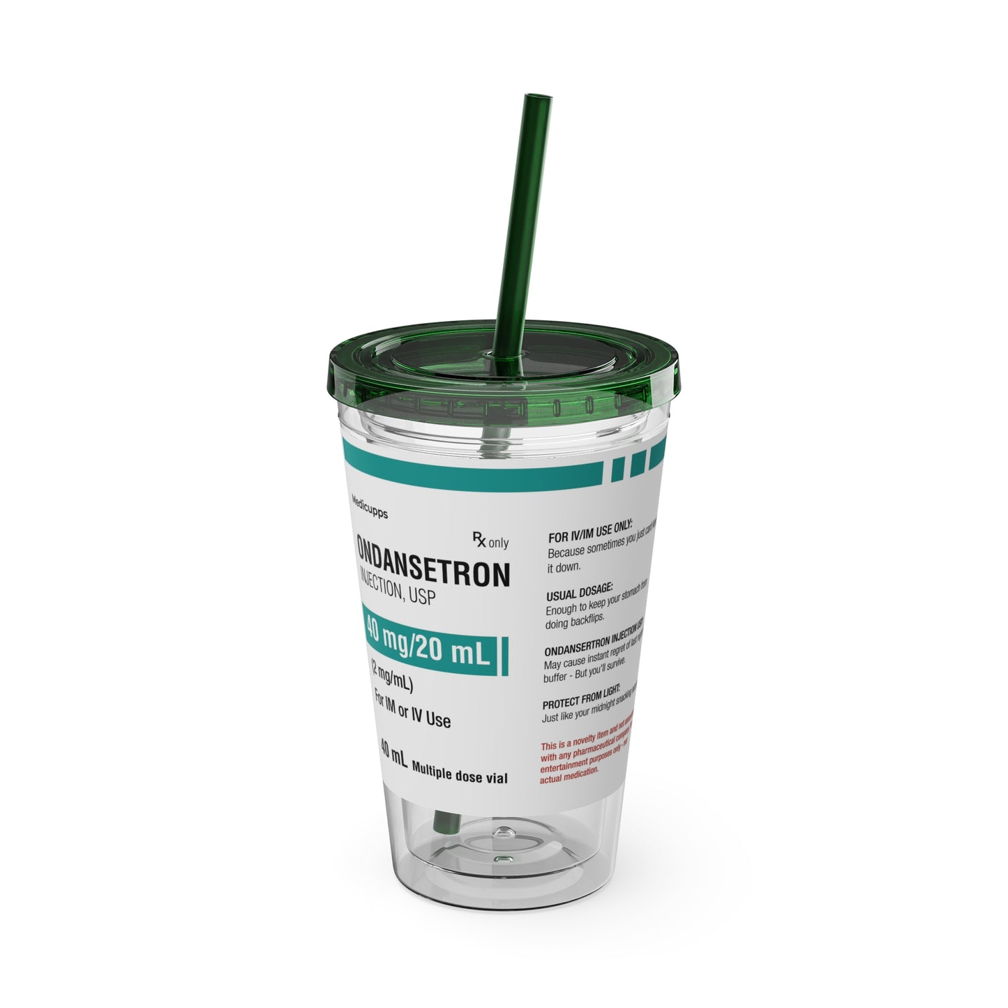 ONDANSETRON Tumbler Cup with Straw, 16oz