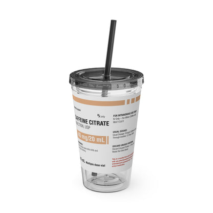 CAFFEINE CITRATETumbler Cup with Straw, 16oz