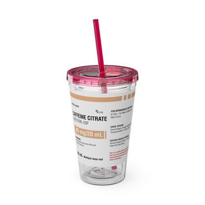 CAFFEINE CITRATETumbler Cup with Straw, 16oz