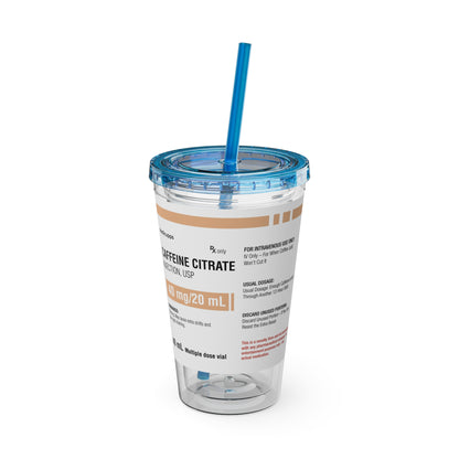 CAFFEINE CITRATETumbler Cup with Straw, 16oz