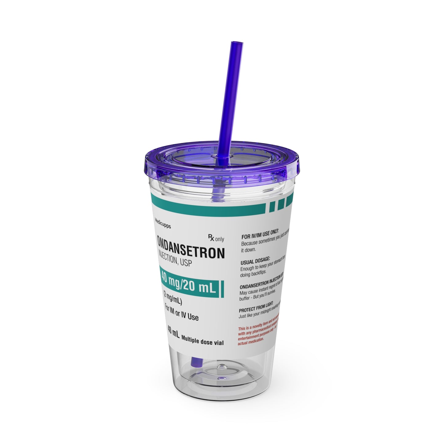 ONDANSETRON Tumbler Cup with Straw, 16oz