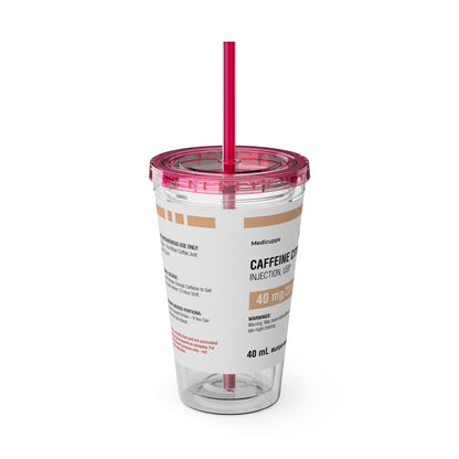 CAFFEINE CITRATETumbler Cup with Straw, 16oz